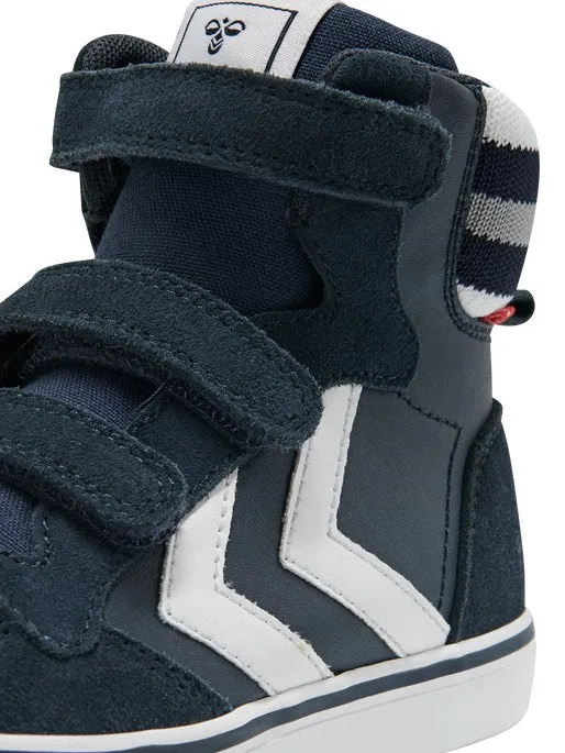 Hummel Stadil Pro Junior Leather and Suede Blue Nights Trainers
