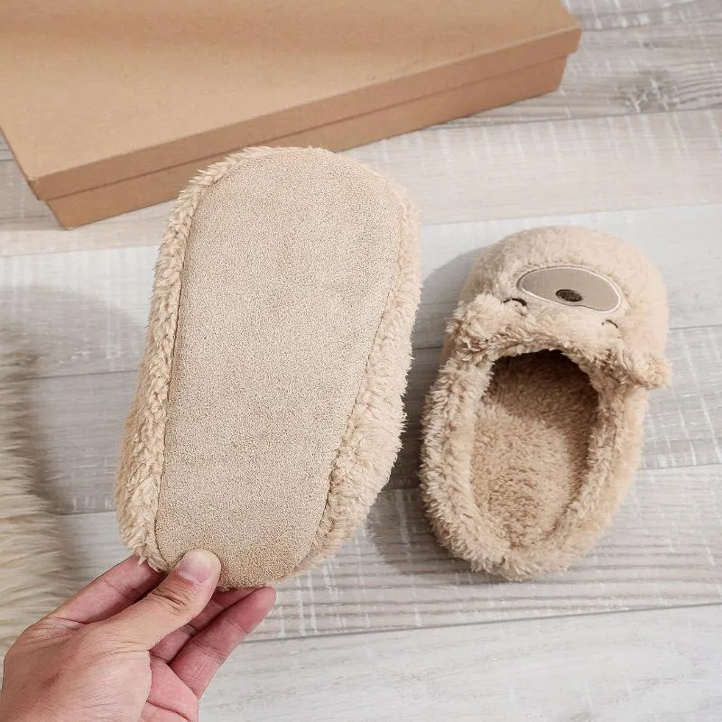Women's Soft Cute Round Toe Indoor Teddy Bear Slippers